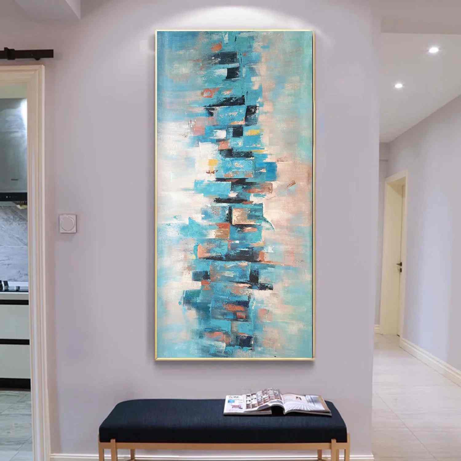 Your Hand-painted Original Pink Living Abstract Canvas Artwork KJ245